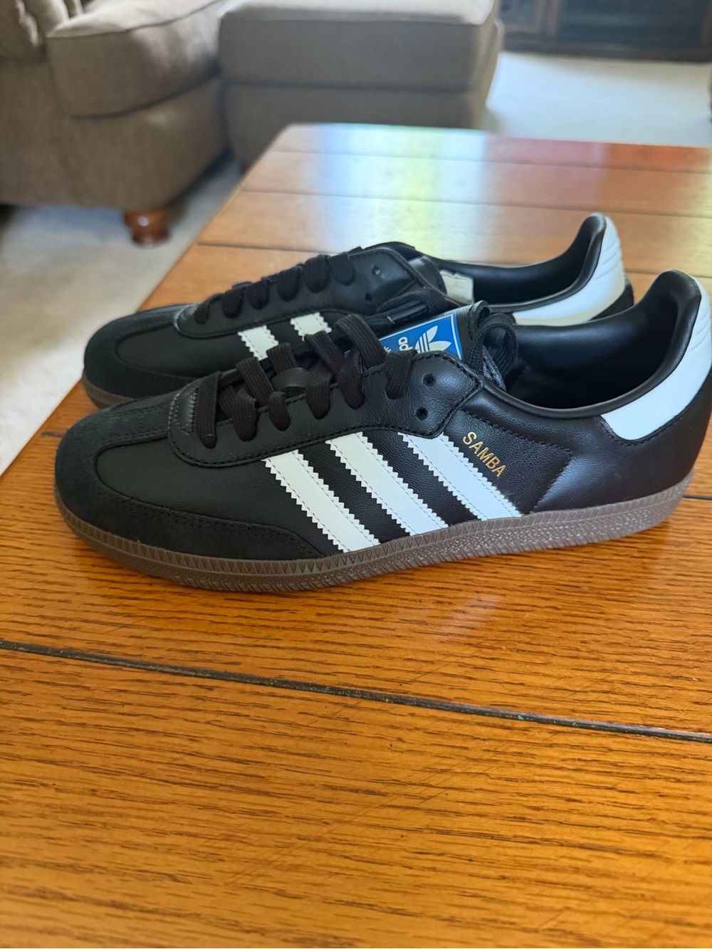 adidas Samba Low-Top Black with White Stripes Sneakers new no box 7.5